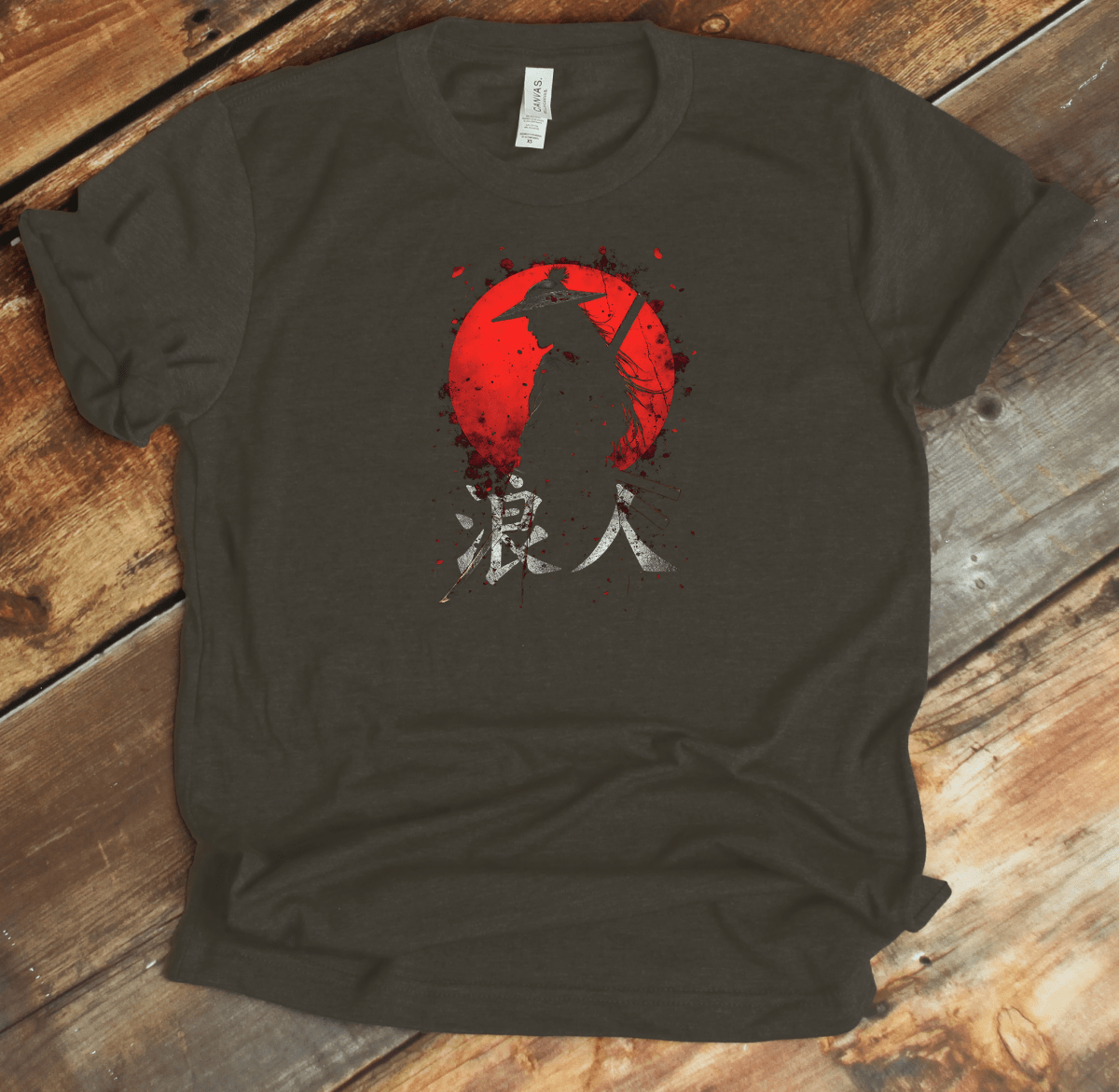 Army Ronin (Red Sun 4) Kanji Premium T-Shirt - KanjiSoul