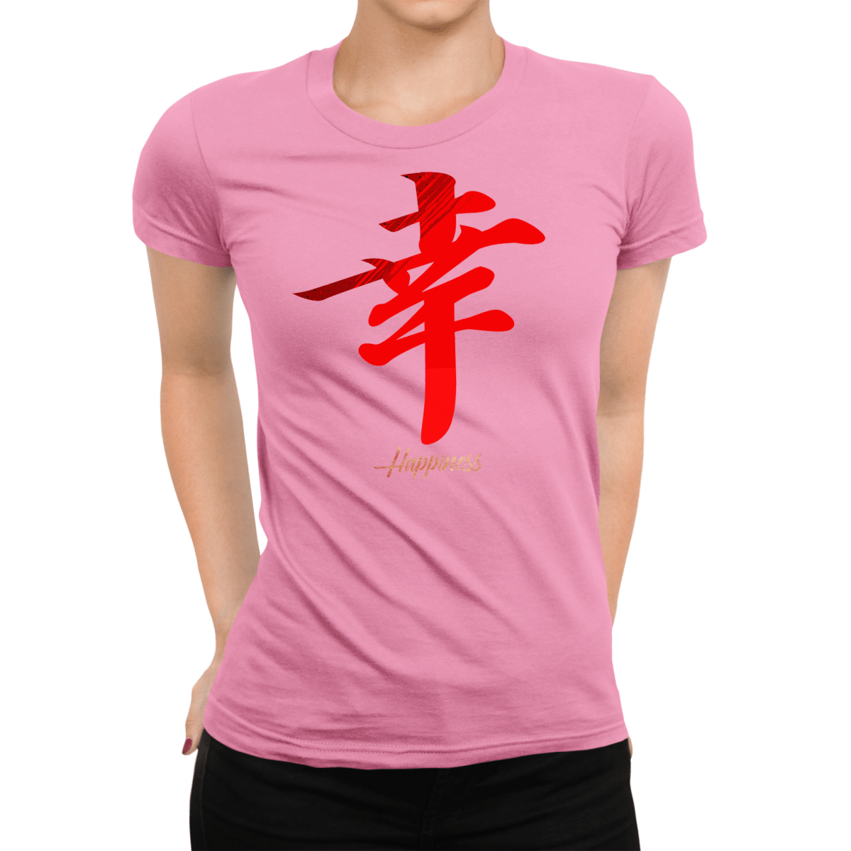 Azalea Happiness Symbol Japanese Graphic Shirt for Women - Kanji Soul