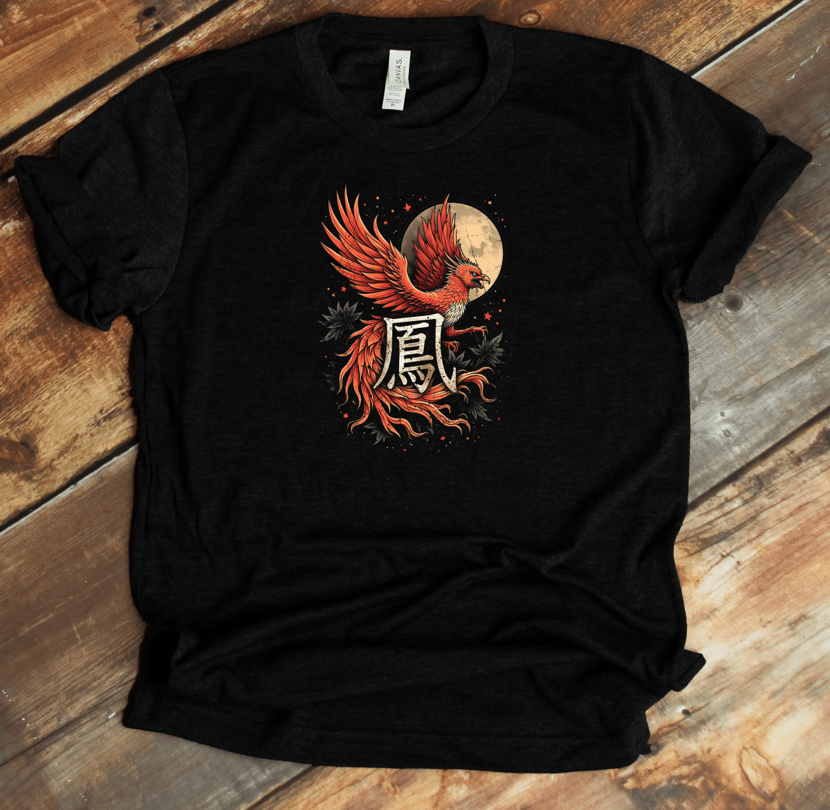 Black Phoenix Kanji Premium T-Shirt - KanjiSoul