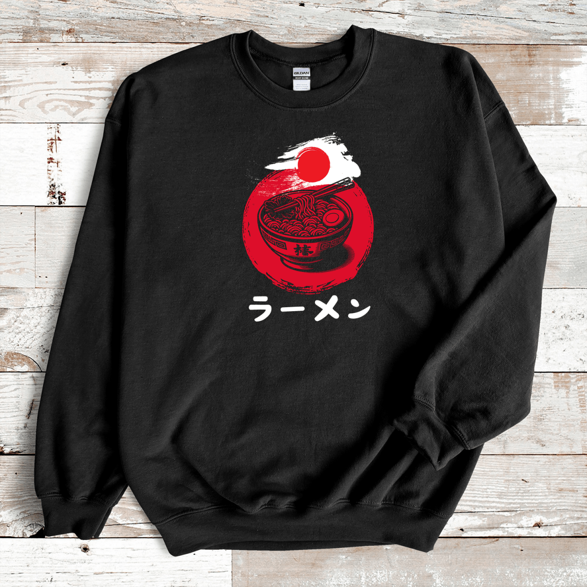 Black Ramen Minimalist Kanji Premium Sweatshirt - KanjiSoul