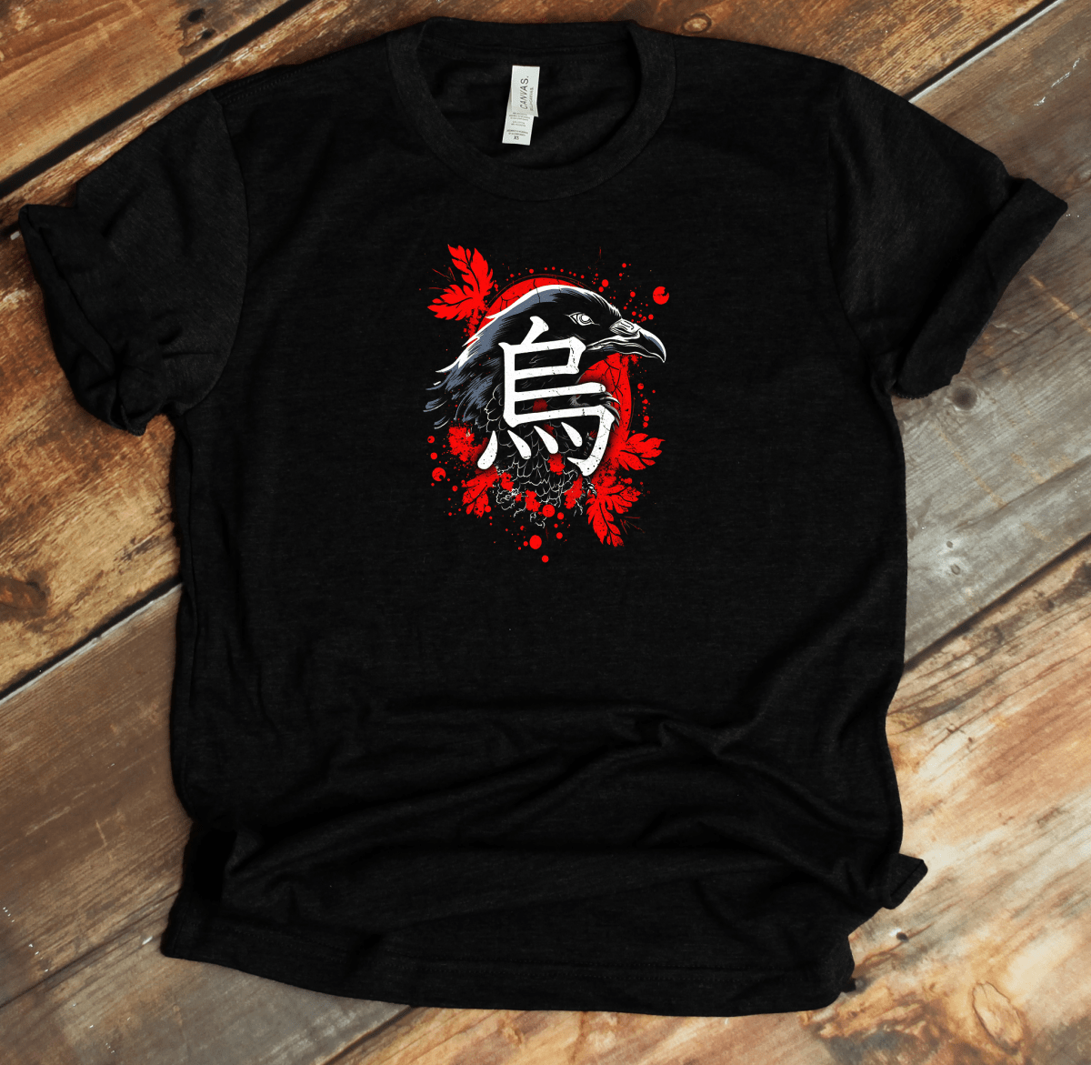 Black Raven Kanji Premium T-Shirt - KanjiSoul