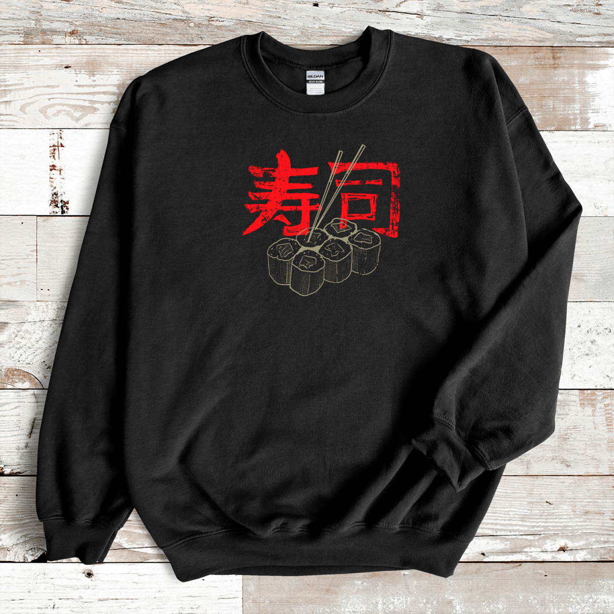 Black Sushi Kanji Premium Sweatshirt - KanjiSoul