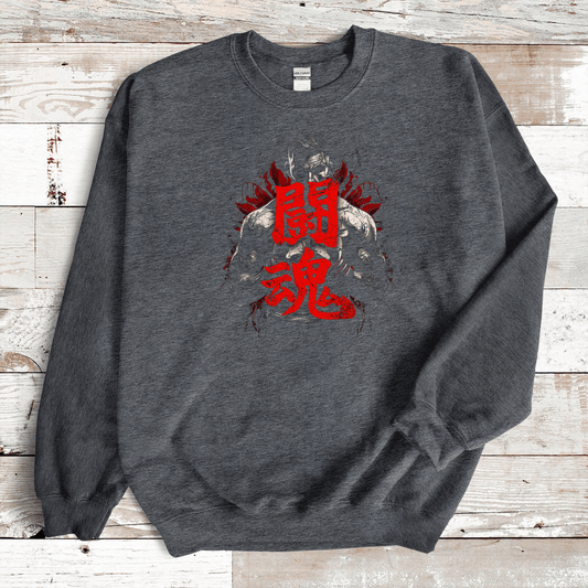 Cardinal Red Fighting Spirit Kanji Premium Sweatshirt - KanjiSoul