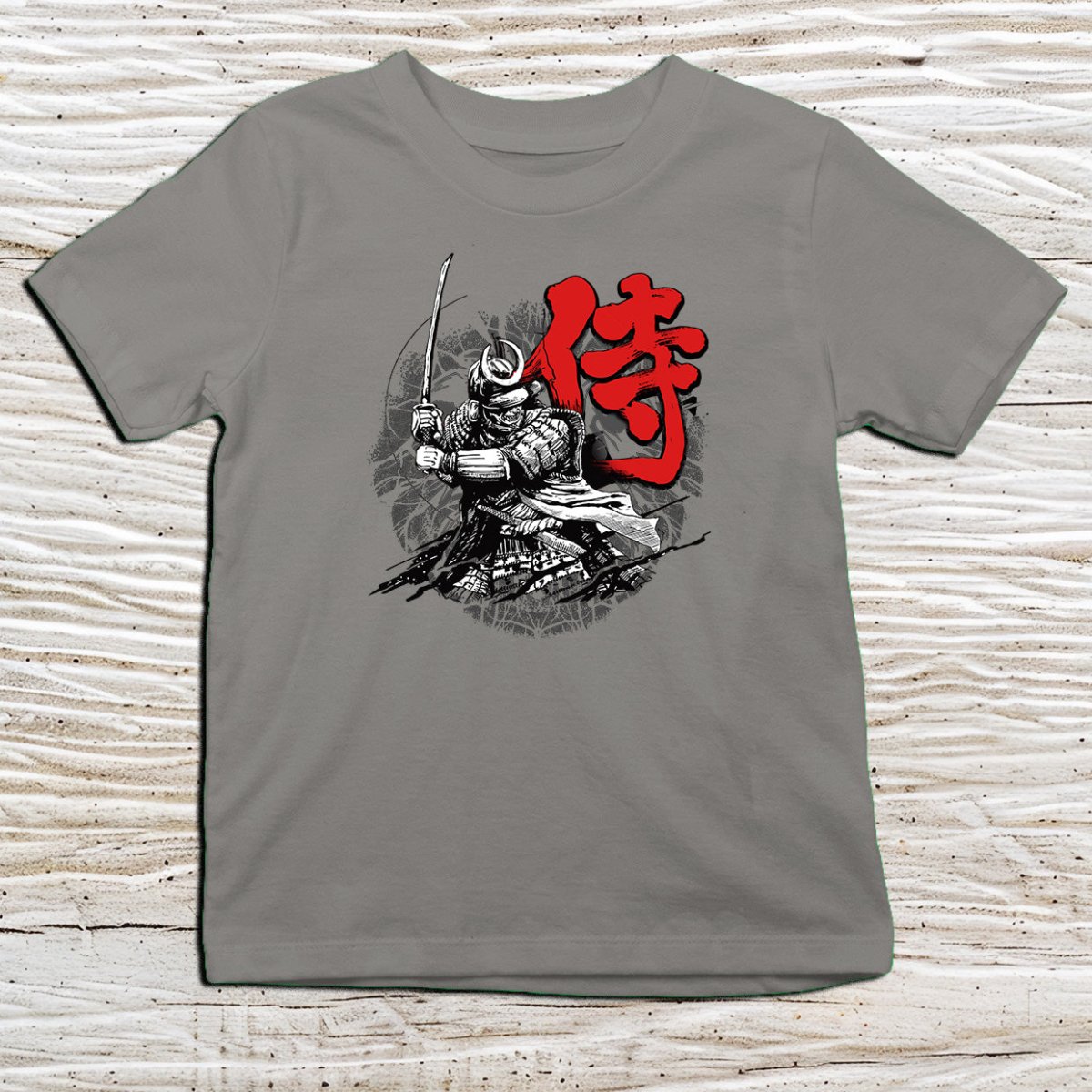 Charcoal Samurai Kanji Kids T-Shirt – 侍 Japanese Inspired Shirt - Kanji Soul