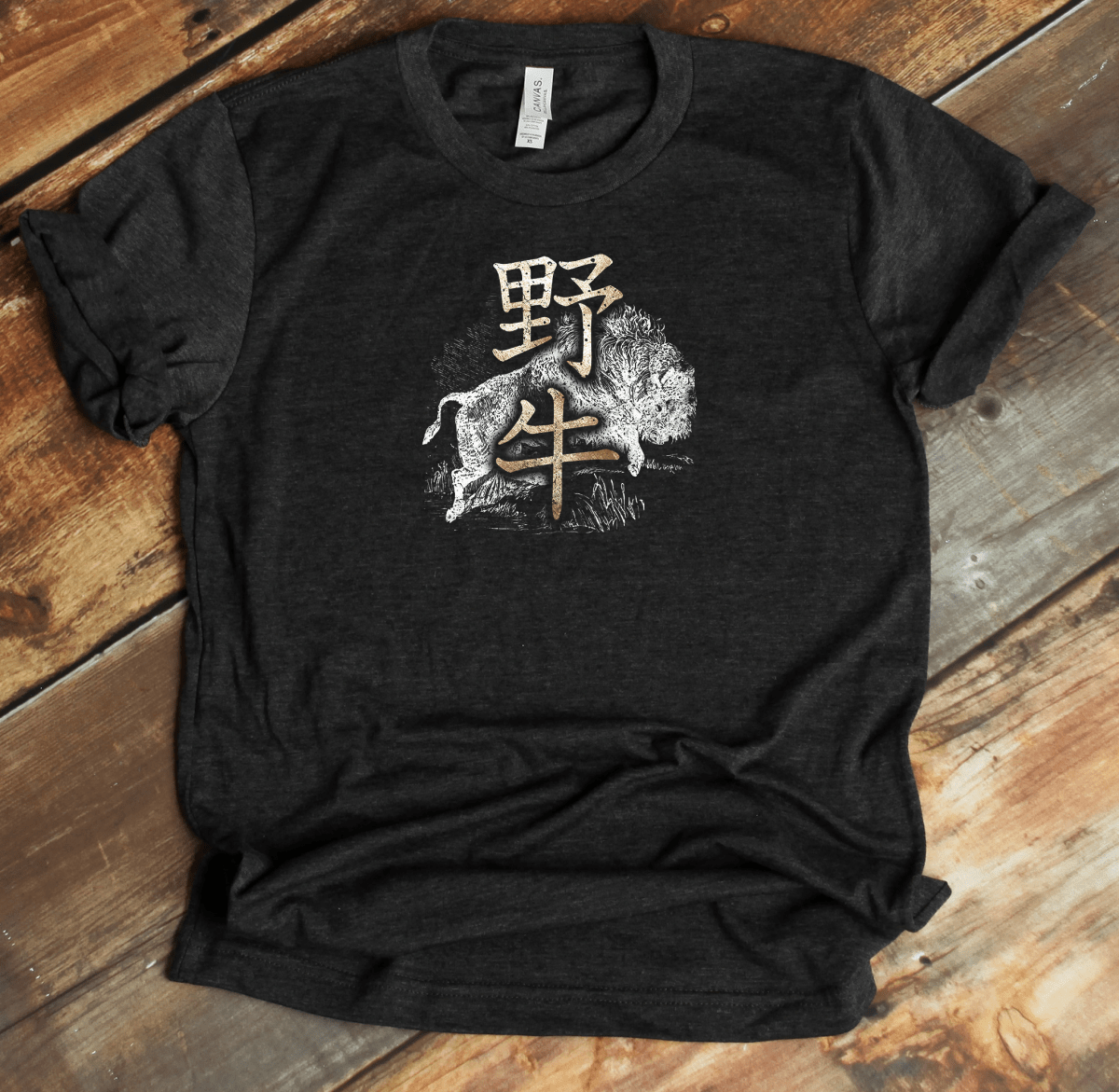 Dark Grey Heather Buffalo Kanji Premium T-Shirt - KanjiSoul