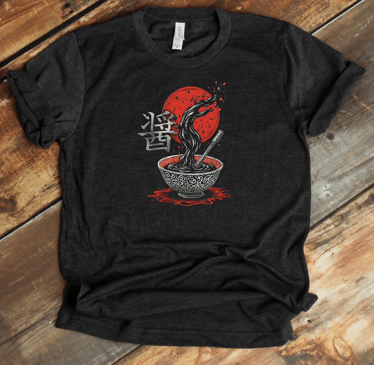 Dark Grey Heather Soy Sauce Kanji Premium T-Shirt - KanjiSoul