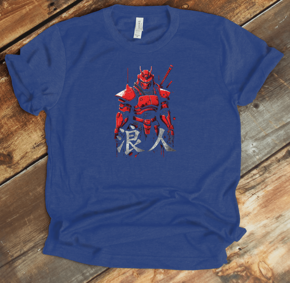 Heather True Royal Ronin Kanji Premium T-Shirt - KanjiSoul