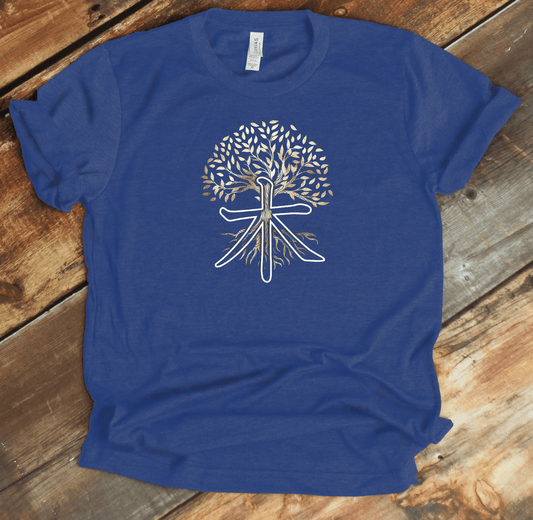 Heather True Royal Tree Kanji Premium T-Shirt - KanjiSoul