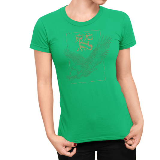 Irish Green Eagle Kanji Japanese Inspired Women's Shirt - Kanji Soul