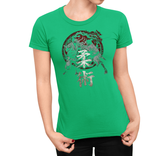 Irish Green Jiu Jitsu Japanese Kanji Women's Graphic Shirt - Kanji Soul
