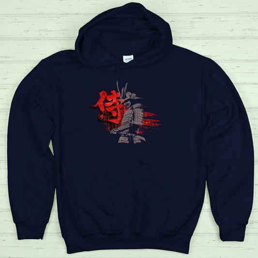 Navy Bushido Warrior 侍 Japanese Kanji Premium Hoodie - Kanji Soul