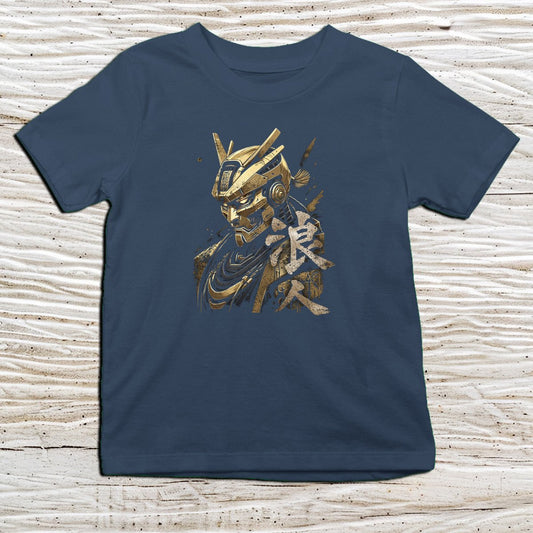 Navy Ronin Gold Kanji Kids T-Shirt – 浪人 Japanese Inspired Shirt - Kanji Soul