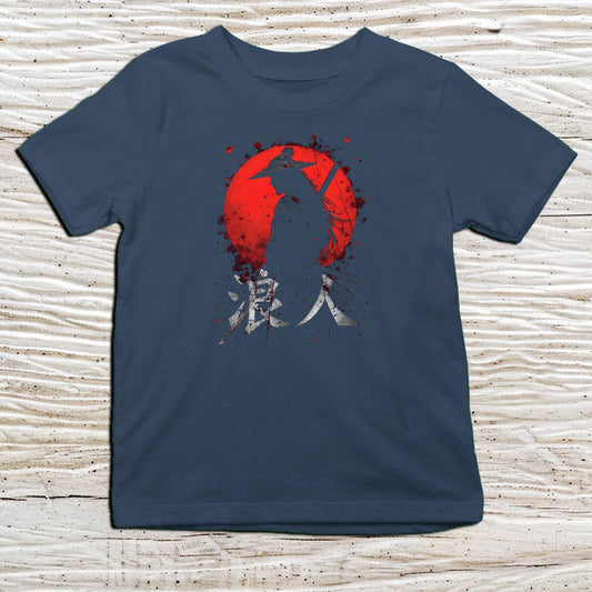 Navy Ronin Red Sun Kanji Kids T-Shirt – 浪人 Japanese Inspired Shirt - Kanji Soul