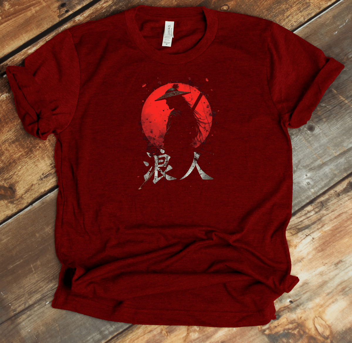 Red Ronin (Red Sun 4) Kanji Premium T-Shirt - KanjiSoul