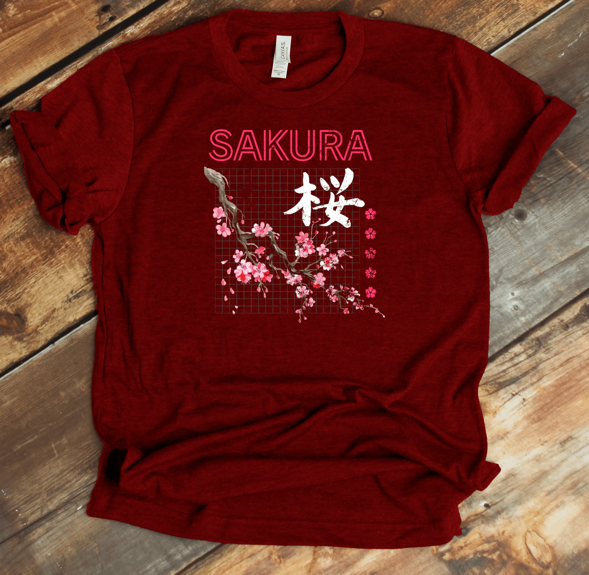 Red Sakura Kanji Premium T-Shirt - KanjiSoul
