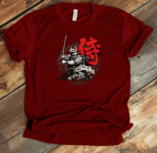 Red Samurai Kanji Premium T-Shirt - KanjiSoul