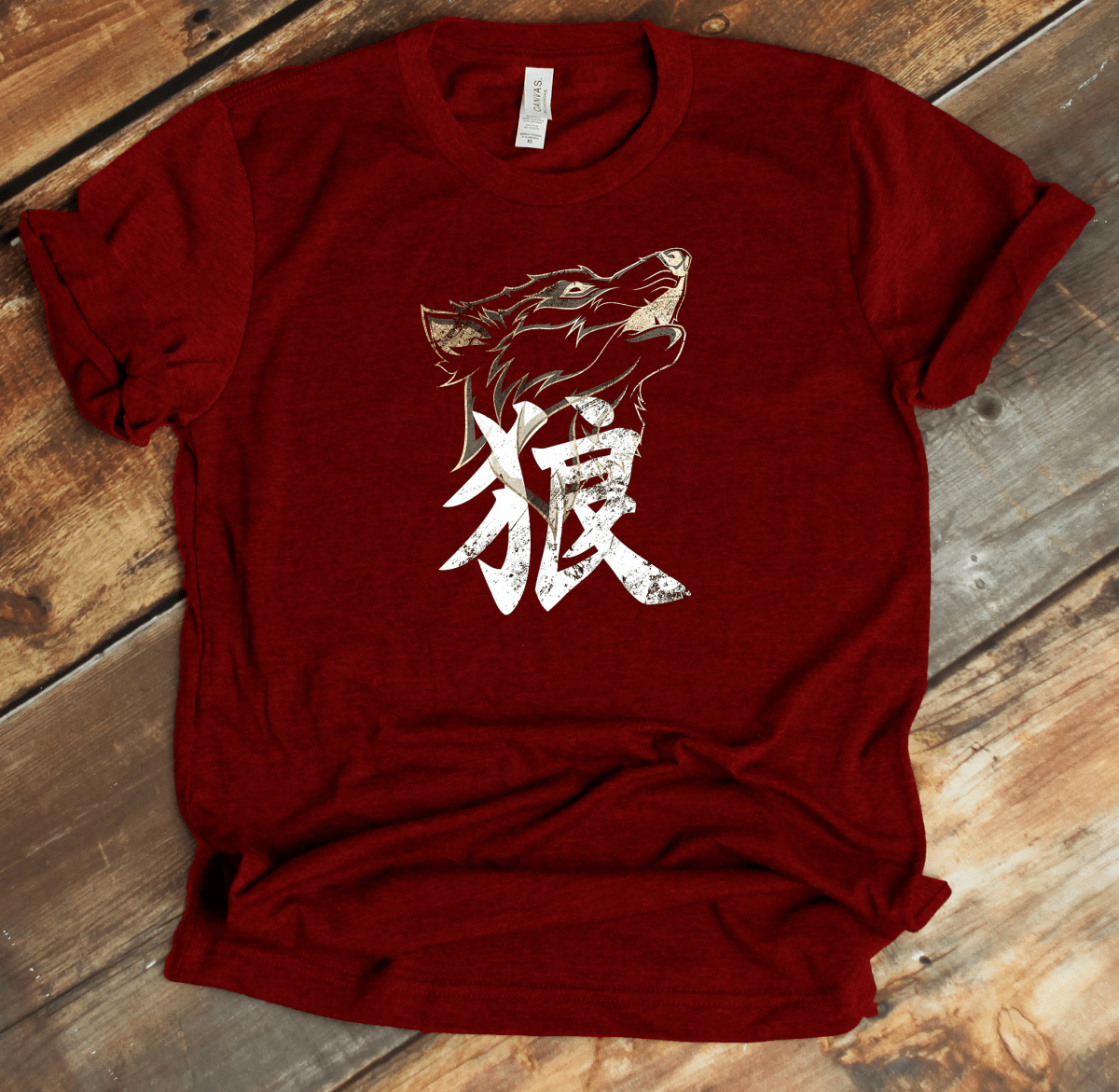 Red Wolf Kanji Premium T-Shirt - KanjiSoul