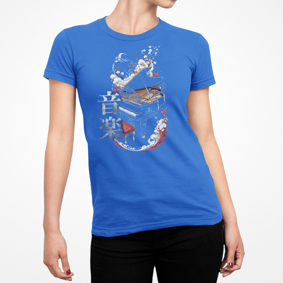 Royal Music Piano Japanese Kanji Women's Graphic Shirt - Kanji Soul