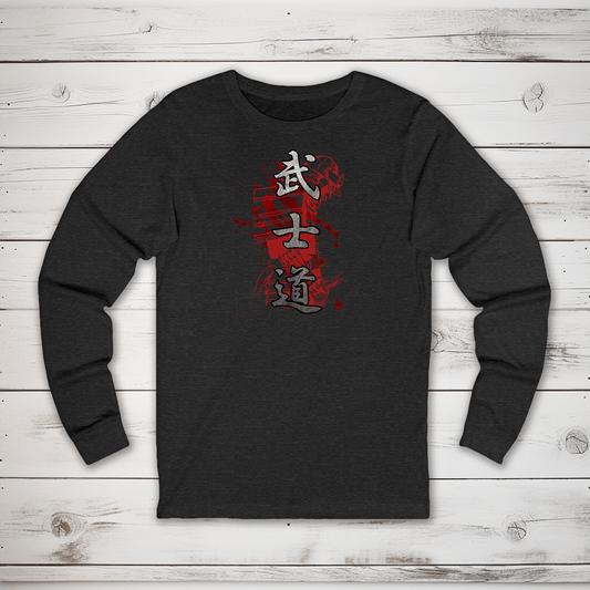 S Bushido Blood Kanji Long Sleeve T-Shirt - KanjiSoul