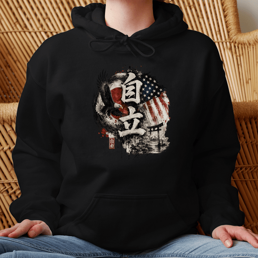 S Freedom (Jiyu) Japanese Kanji Patriotic Hoodie - Kanji Soul