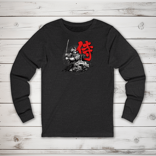 S Samurai Kanji Long Sleeve T-Shirt - KanjiSoul