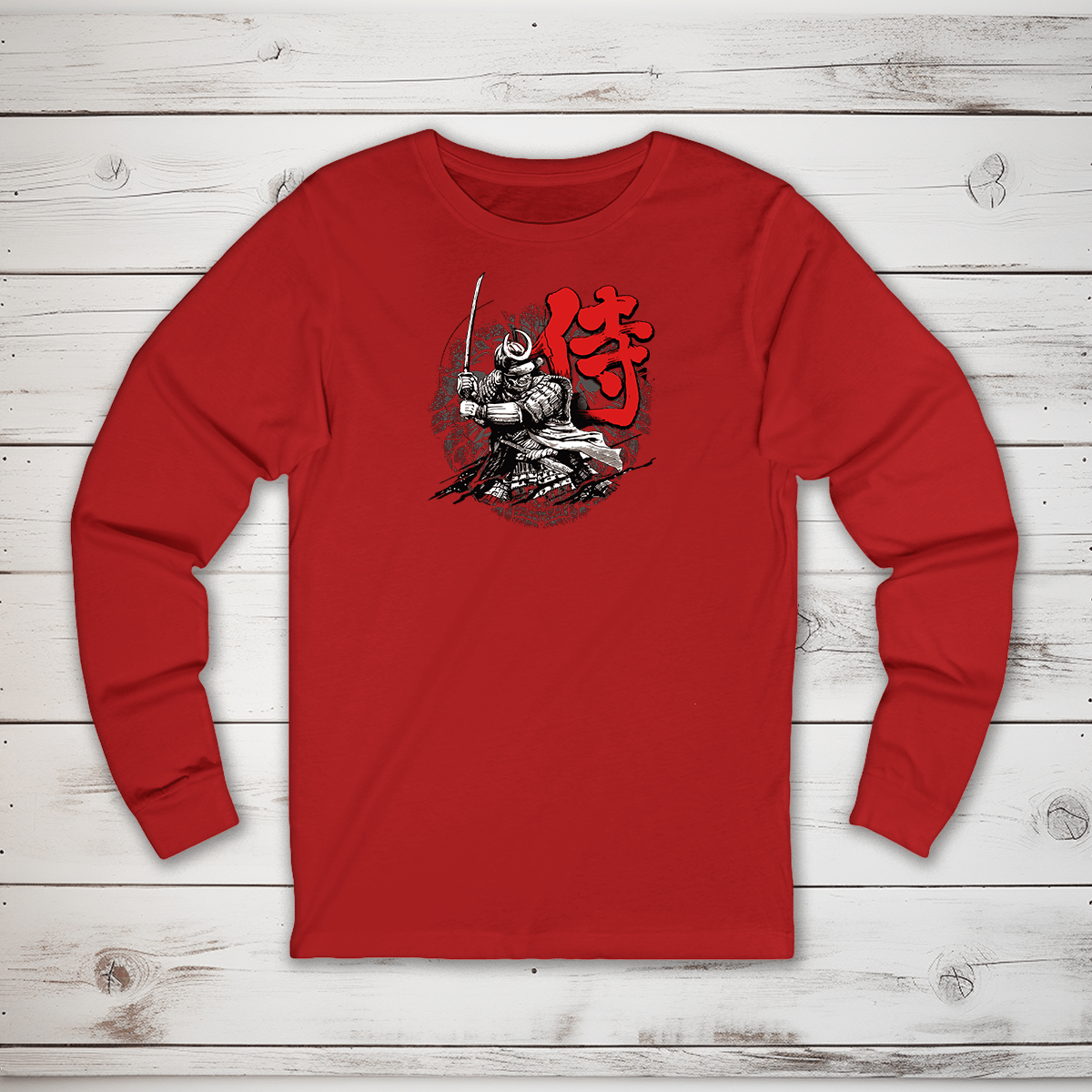 S Samurai Kanji Long Sleeve T-Shirt - KanjiSoul