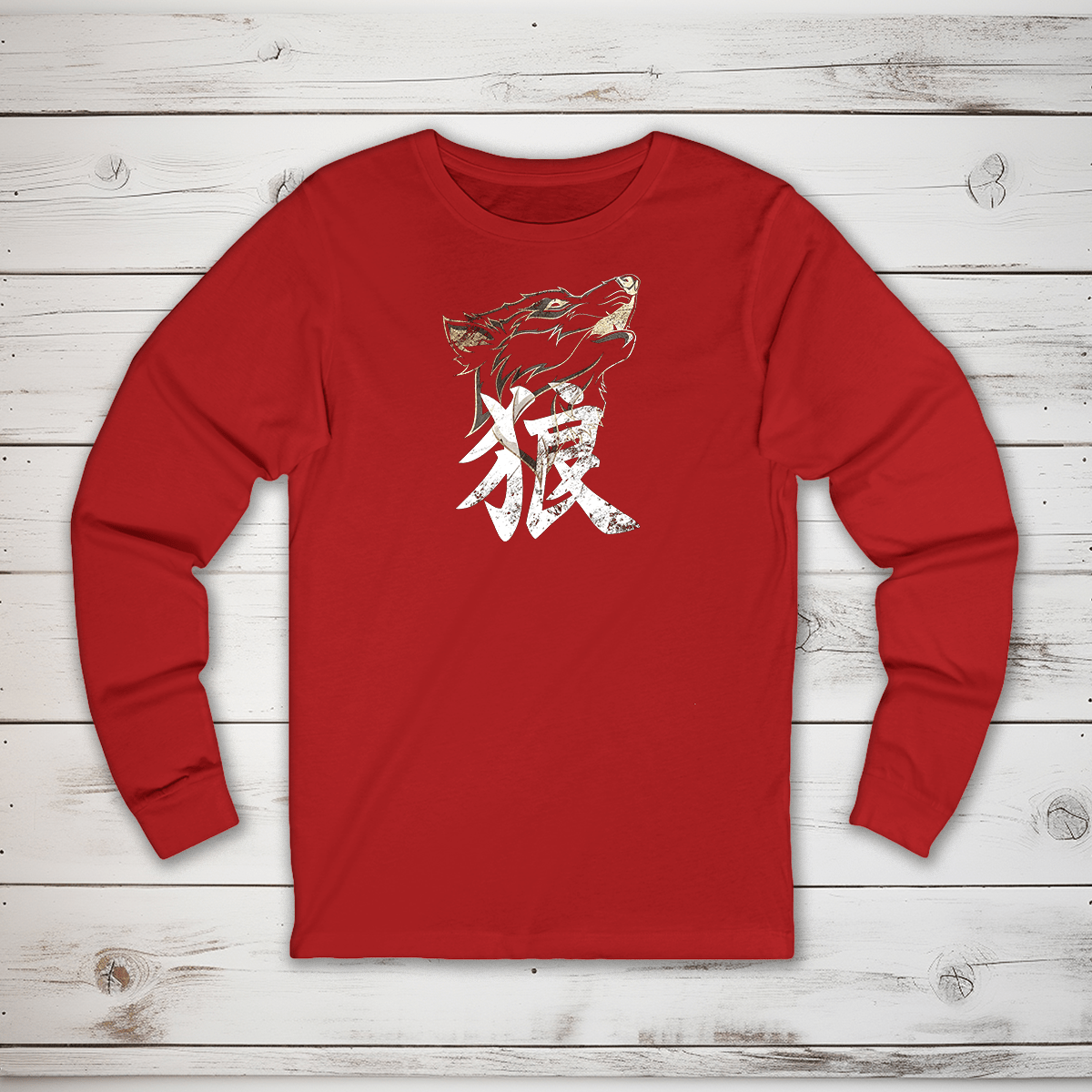 S Wolf Kanji Long Sleeve T-Shirt - KanjiSoul
