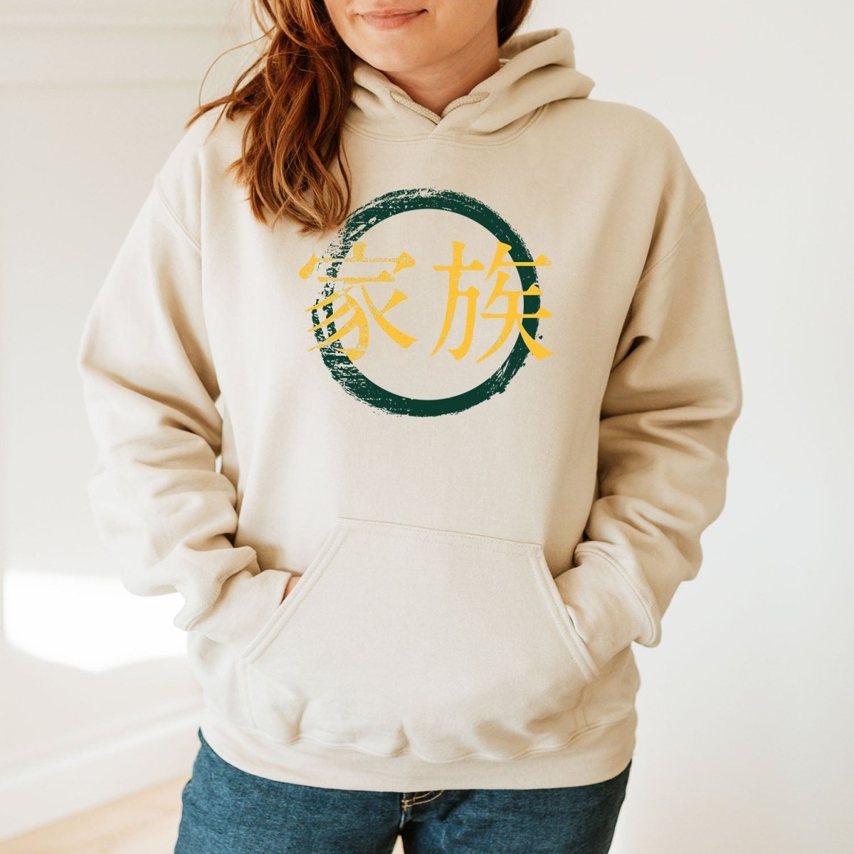 Sand Family 家族 Japanese Kanji Premium Hoodie - Kanji Soul