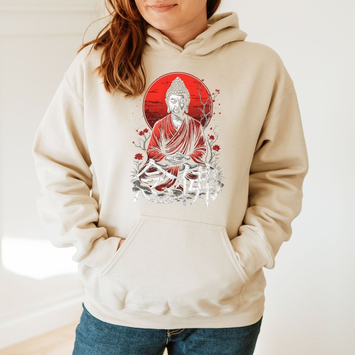 Sand Nembutsu 念仏 Japanese Kanji Premium Hoodie - Kanji Soul