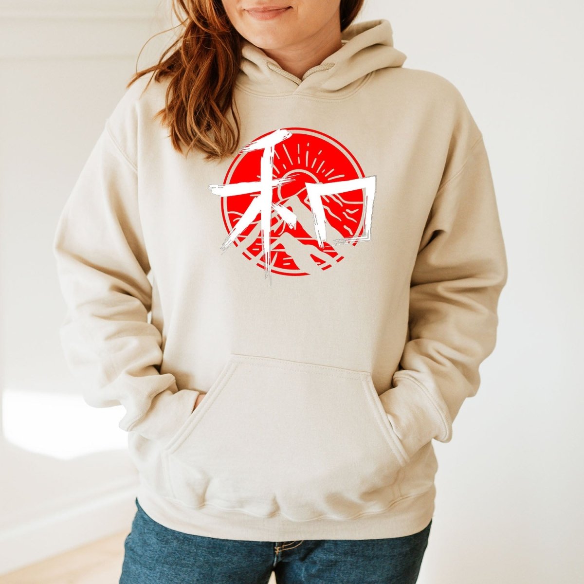 Sand Peace 和 Japanese Kanji Premium Hoodie - Kanji Soul