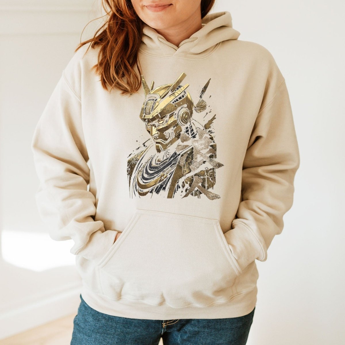 Sand Ronin Gold 浪人 Japanese Kanji Premium Hoodie - Kanji Soul