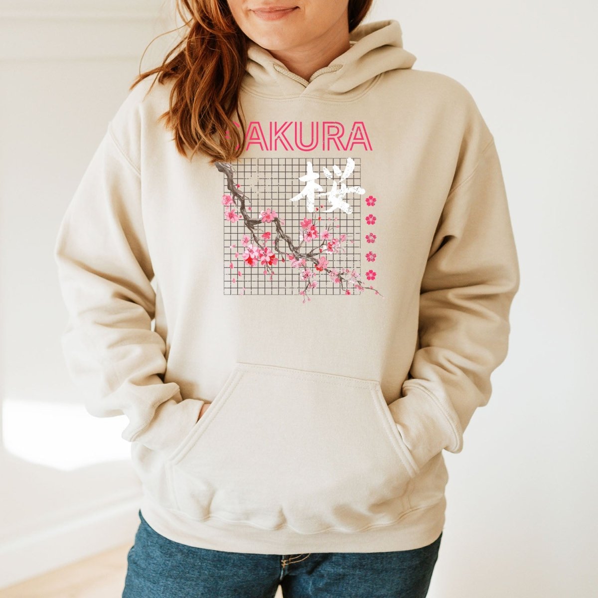 Sand Sakura 桜 Japanese Kanji Premium Hoodie - Kanji Soul