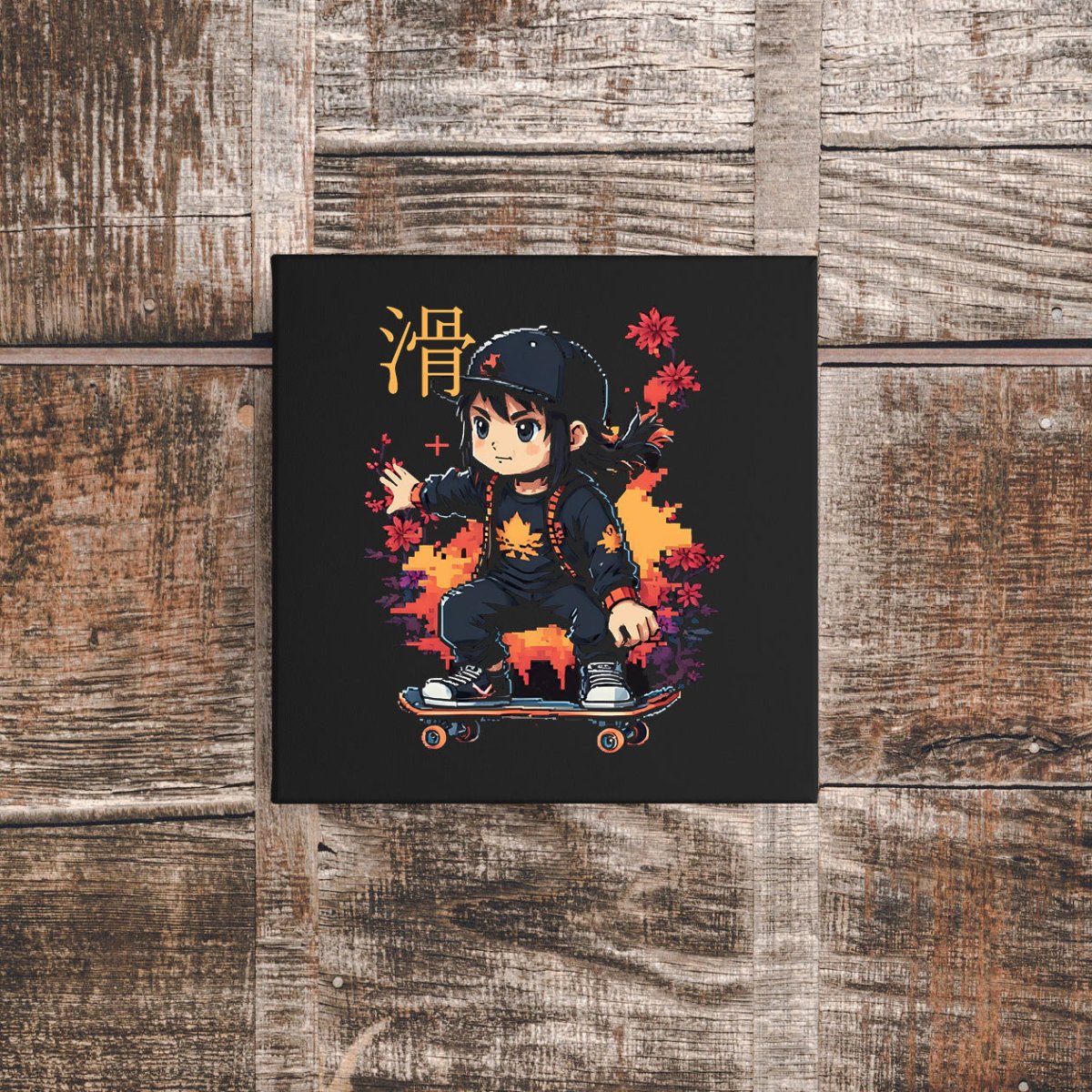 12″ x 12″ Skate Canvas Wrap - KanjiSoul