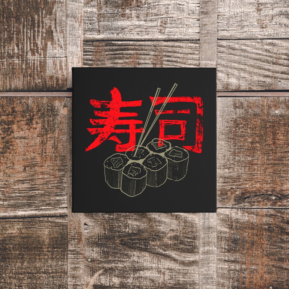 12″ x 12″ Sushi Canvas Wrap - KanjiSoul