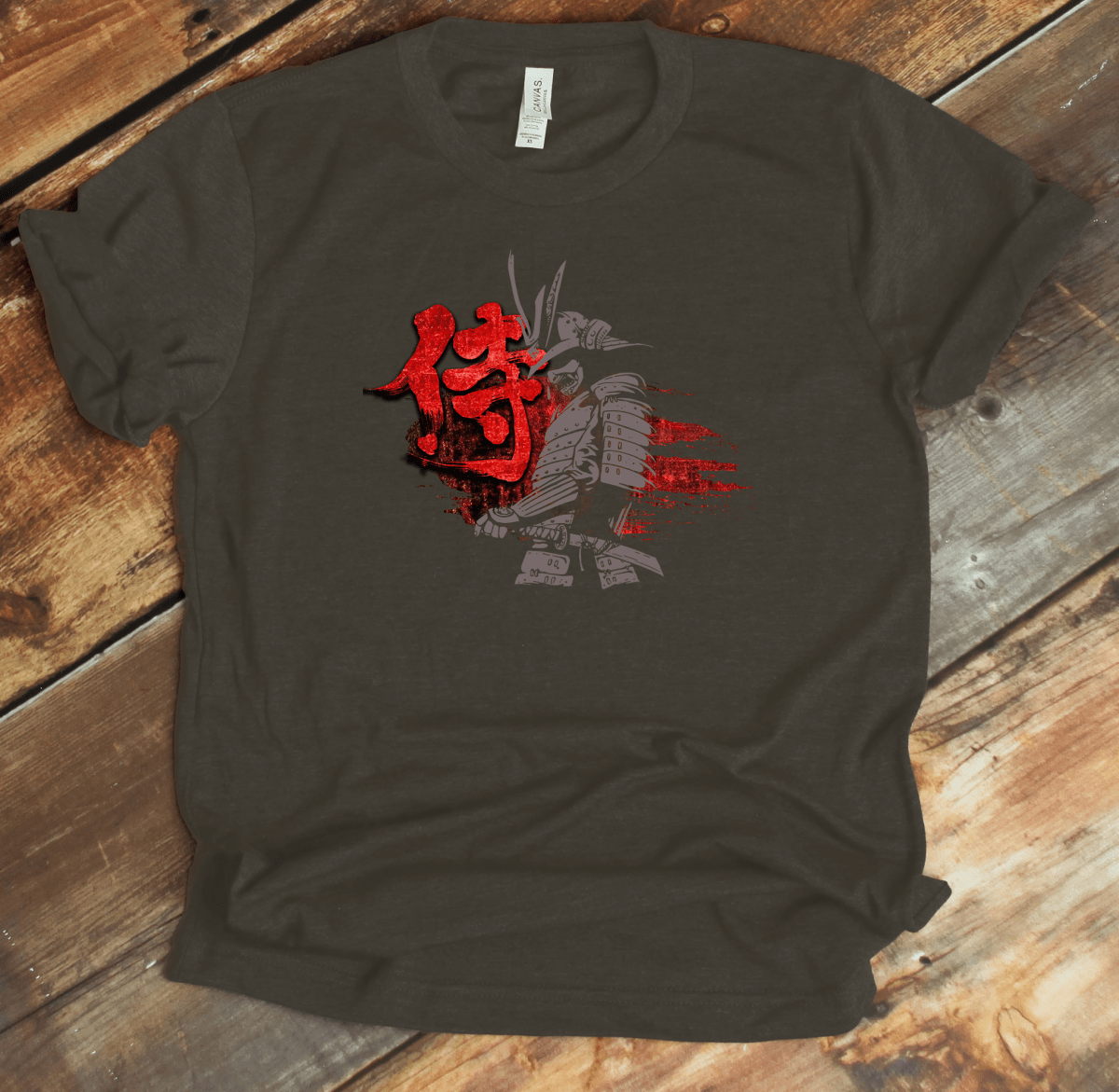 Army Bushido Warrior (Samurai) Kanji Premium T-Shirt - DISCOUNTED - KanjiSoul