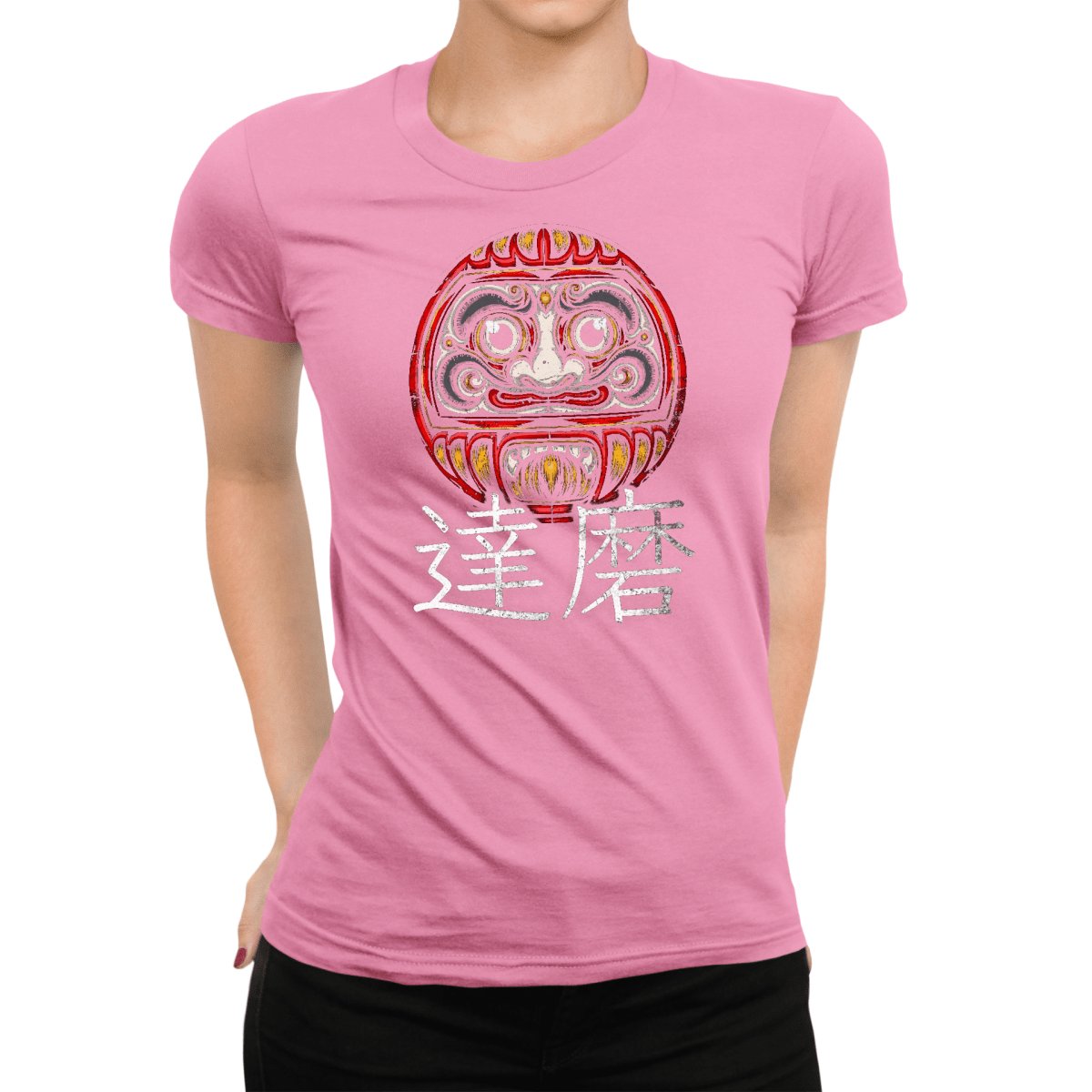 Azalea Daruma Japanese Kanji Women's Graphic Shirt - Kanji Soul