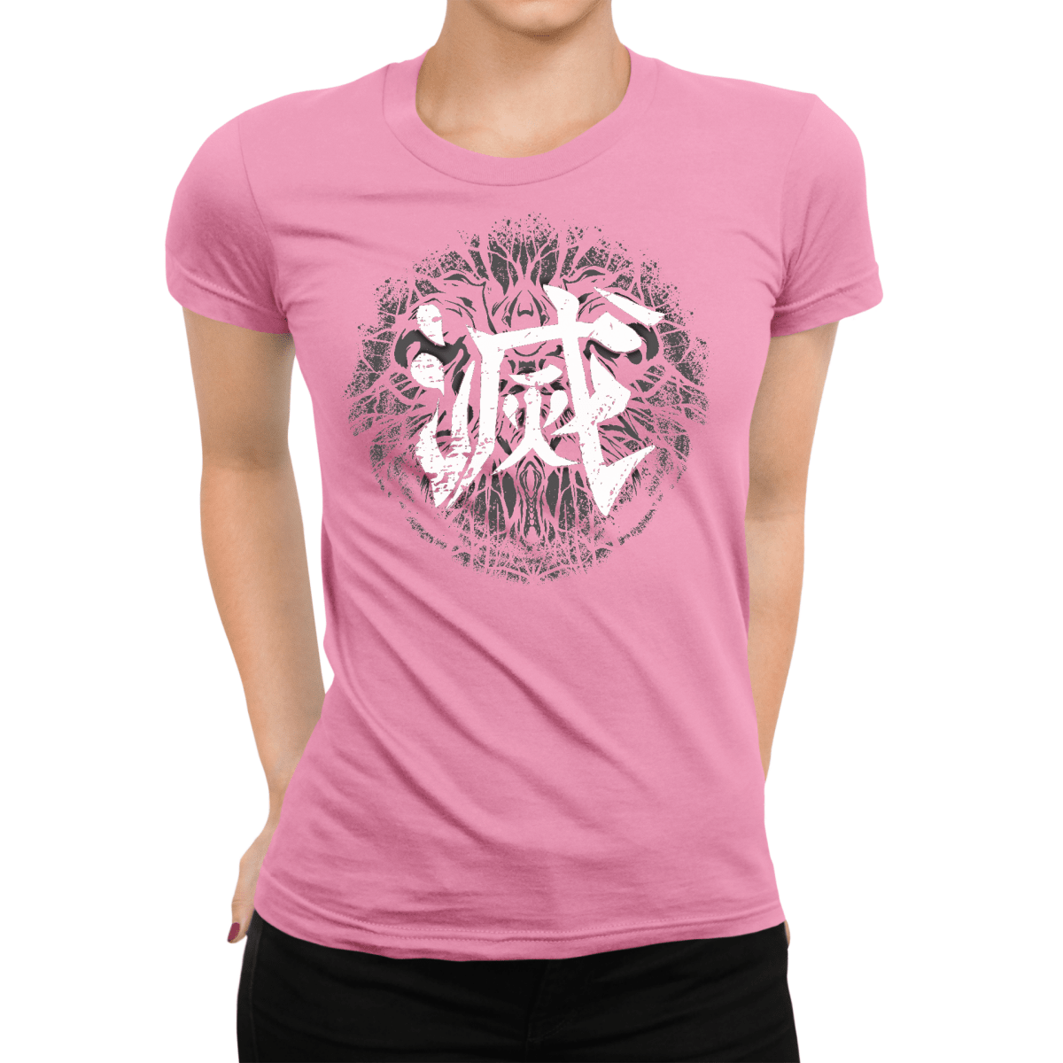 Azalea Destroy Japanese Kanji Women's Graphic Shirt - Kanji Soul