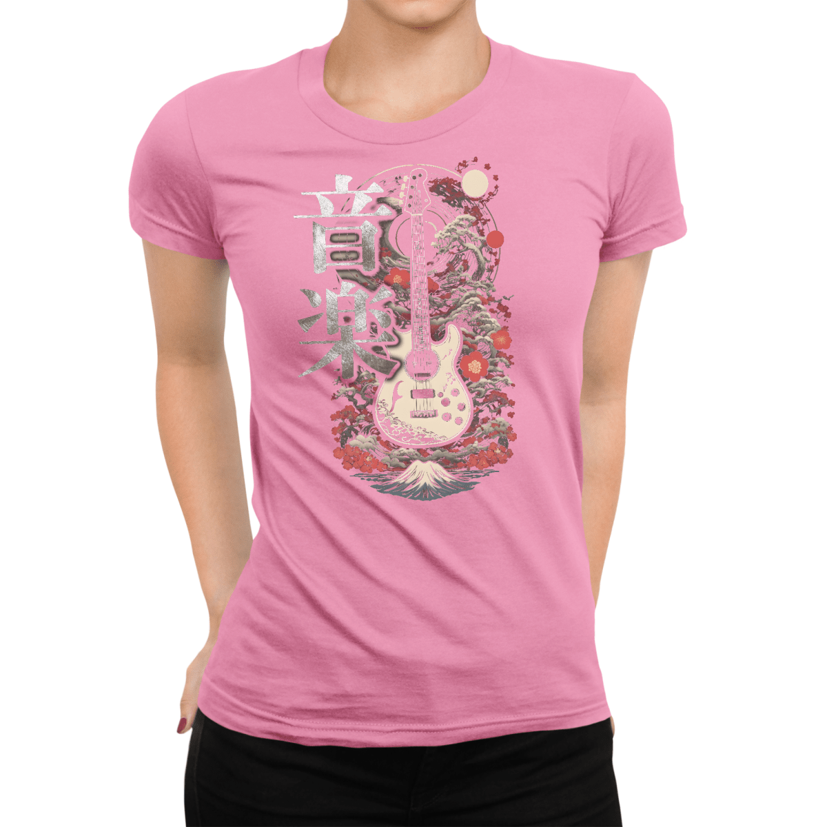 Azalea Music Guitar Japanese Kanji Women's Graphic Shirt - Kanji Soul