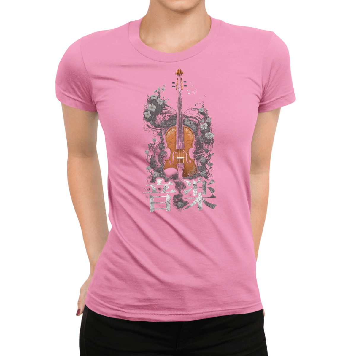 Azalea Music Violin Kanji Japanese Inspired Women's Shirt - Kanji Soul