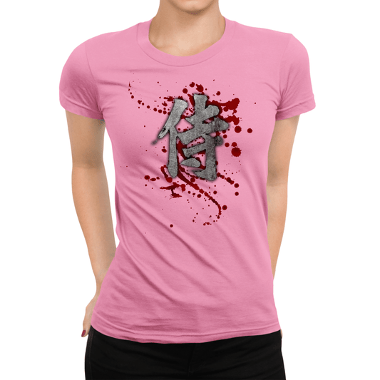 Azalea Samurai Blood Japanese Kanji Women's Graphic Shirt - Kanji Soul