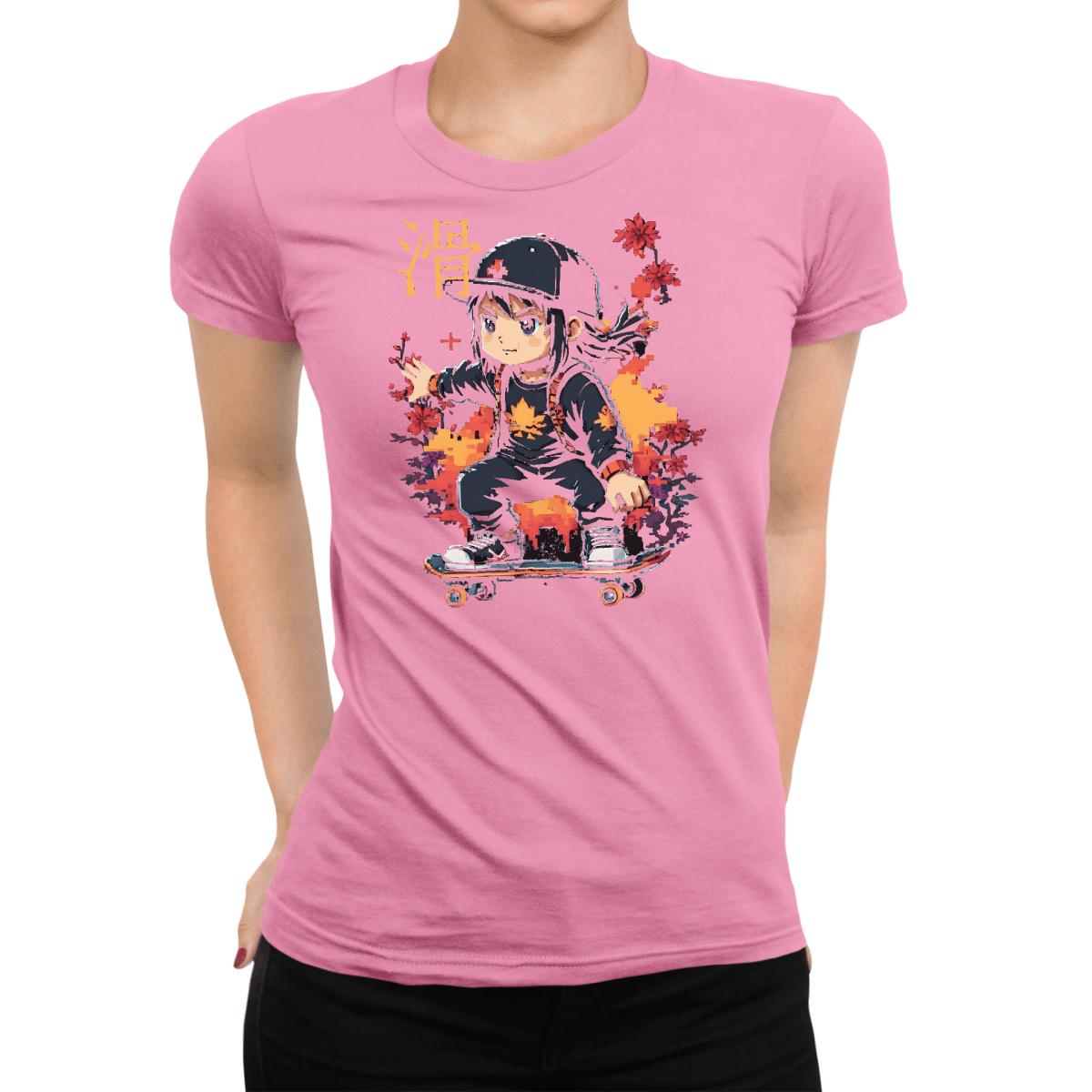 Azalea Skater Symbol Japanese Graphic Shirt for Women - Kanji Soul