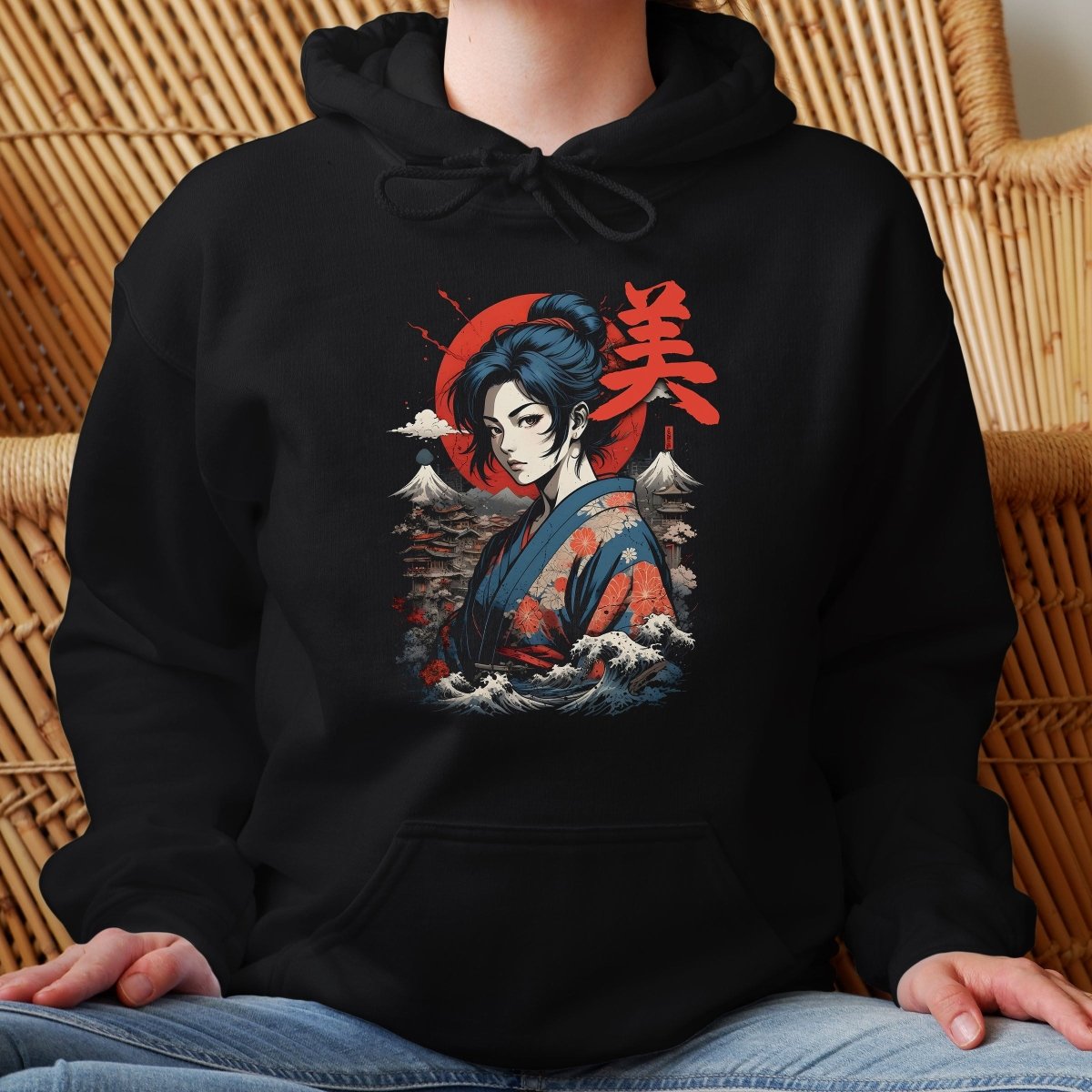 Black Beauty 美 Japanese Kanji Premium Hoodie - Kanji Soul