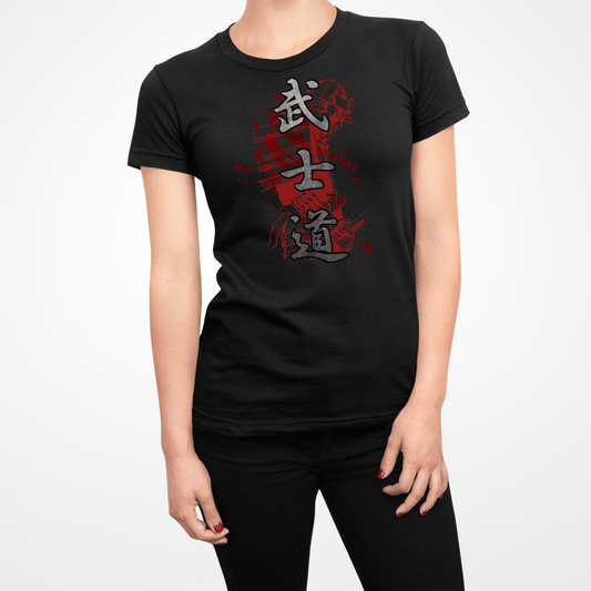 Black Bushido Blood Kanji Japanese Inspired Women's Shirt - Kanji Soul