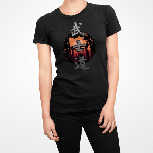 Black Bushido Kanji Japanese Inspired Women's Shirt - Kanji Soul