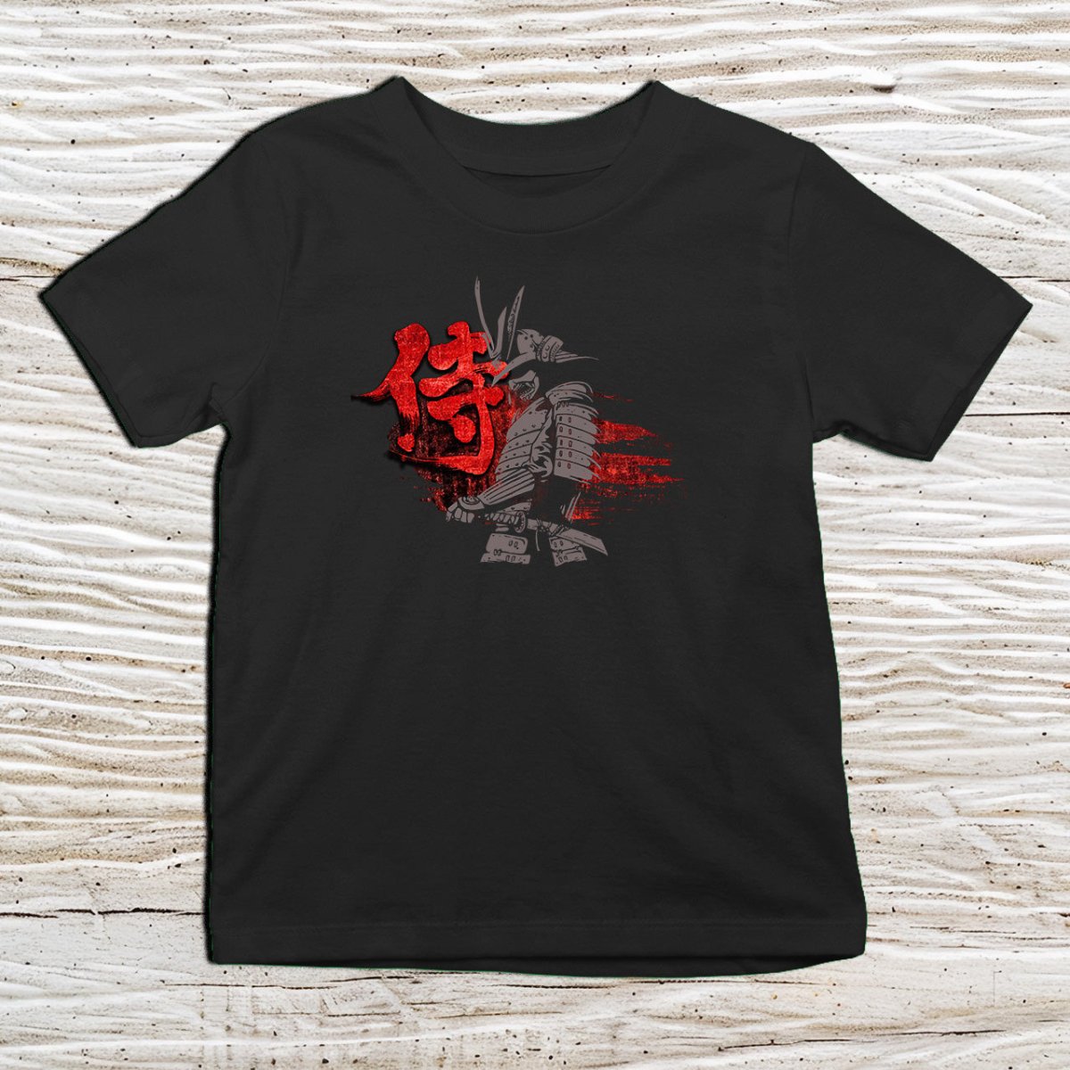 Black Bushido Warrior Kanji Kids T-Shirt – 侍 Japanese Inspired Shirt - Kanji Soul