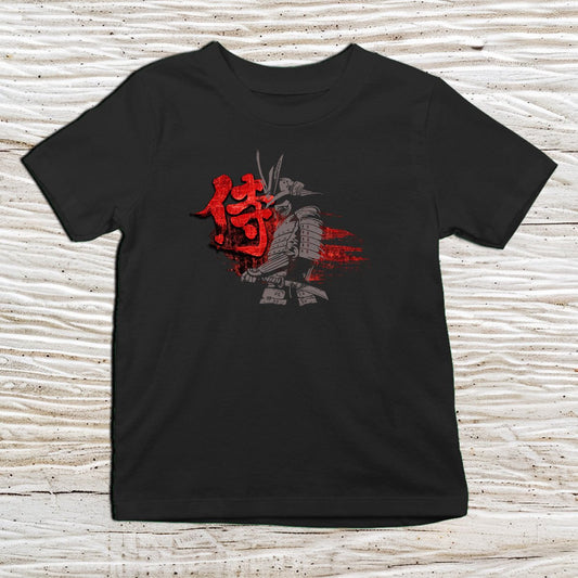 Black Bushido Warrior Kanji Kids T-Shirt – 侍 Japanese Inspired Shirt - Kanji Soul