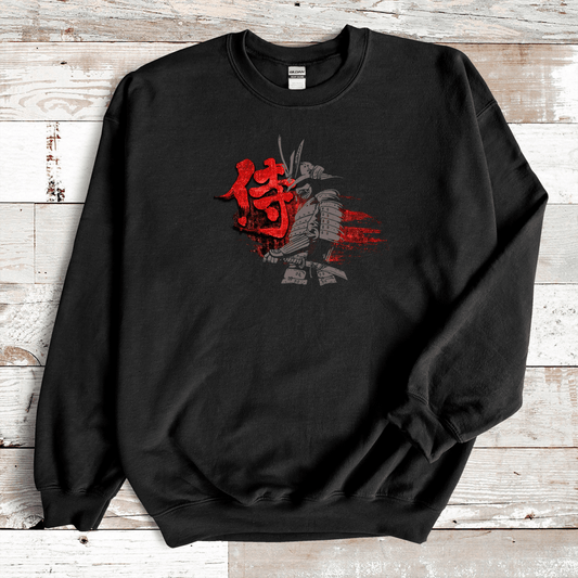 Black Bushido Warrior Kanji Premium Sweatshirt - KanjiSoul