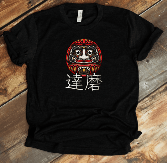 Black Daruma Kanji Premium T-Shirt - KanjiSoul