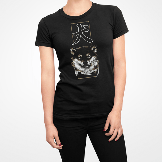 Black Dog Kanji Japanese Inspired Women's Shirt - Kanji Soul