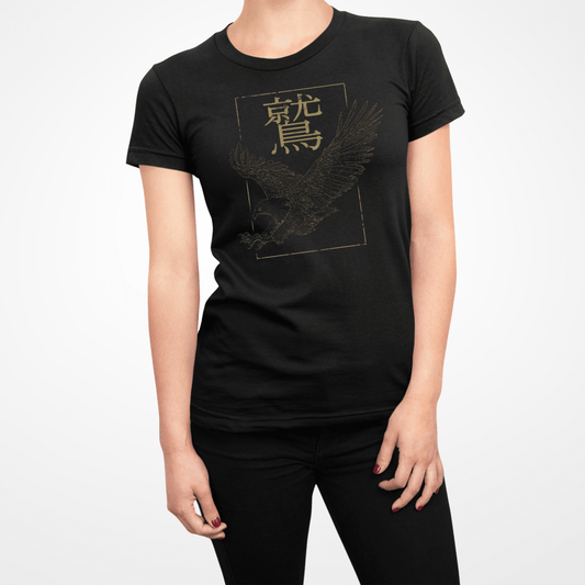 Black Eagle Kanji Japanese Inspired Women's Shirt - Kanji Soul